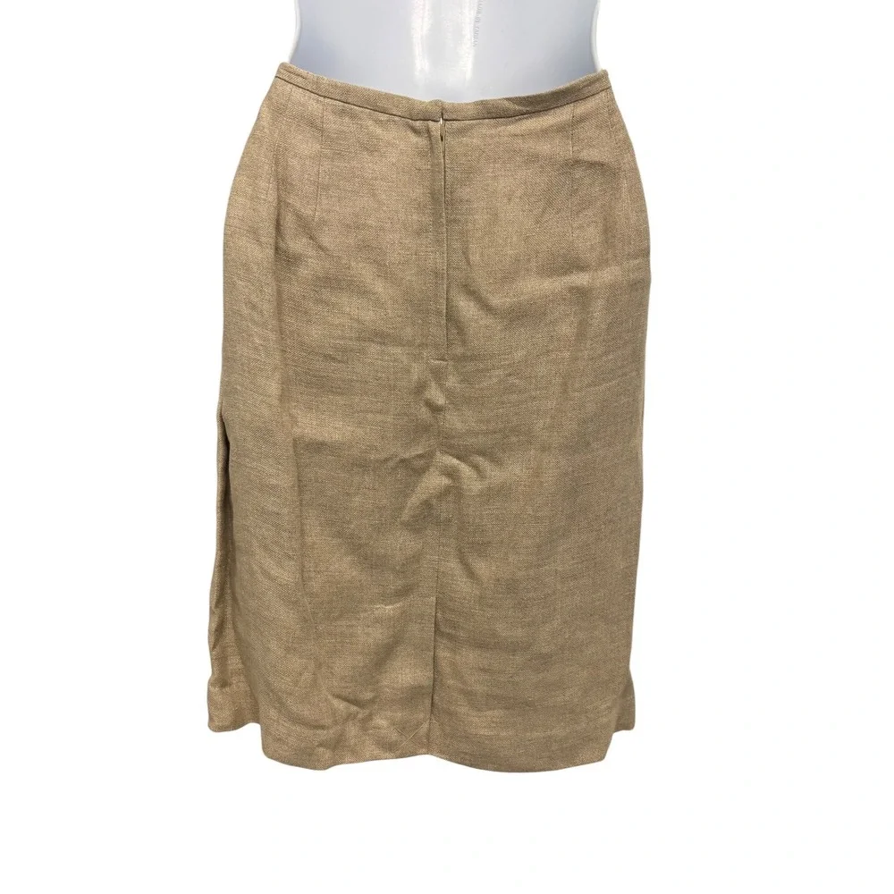 Style&co Collection Petite‎ Tan 100% Linen Pencil Skirt Size 8P Lined Bulgaria